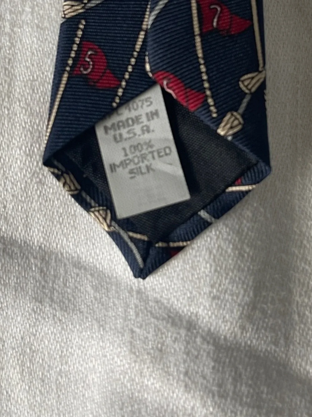 Classic Navy Patterned Men's Tie in Navy and Red